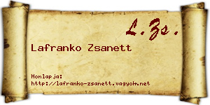 Lafranko Zsanett névjegykártya