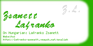 zsanett lafranko business card